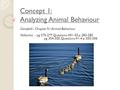 Concept 1: Analyzing Animal Behaviour Campbell - Chapter 51: Animal Behaviour Holtzclaw - pg 275-277, Questions #51-55 p. 282-283 pg. 354-355, Questions.