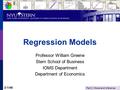 Part 2: Model and Inference 2-1/49 Regression Models Professor William Greene Stern School of Business IOMS Department Department of Economics.