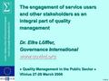 © OECD A joint initiative of the OECD and the European Union, principally financed by the EU. The engagement of service users and other stakeholders as.