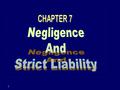1. 2 NEGLIGENCE CONDUCT THAT INVOLVES AN UNREASONABLY GREAT RISK OF HARM THAT FALLS BELOW THE STANDARD OF CARE THE LAW ESTABLISHES FOR THE PROTECTION.