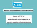 National Integrated Assessment Modelling Report to TFEIP on NIAM meeting at IIASA 22 March 2010 and work related to emission projections.
