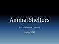 Animal Shelters By: Madeleine Gravois English 2089.