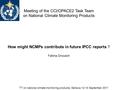 Meeting of the CCl/OPACE2 Task Team on National Climate Monitoring Products How might NCMPs contribute in future IPCC reports ? Fatima Driouech TT on national.