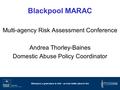 Blackpool, a great place to visit – an even better place to live Blackpool MARAC Multi-agency Risk Assessment Conference Andrea Thorley-Baines Domestic.