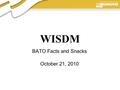 Presentation Author, 2006 WISDM BATO Facts and Snacks October 21, 2010.
