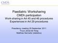 Paediatric Worksharing CMDh participation Work-sharing in Art 45 and 46 procedures Experiences in Art 29 procedures Presidency meeting 29 September 2011.