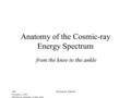 LBL November 3, 2003 selection & comments 14 June 2004 Thomas K. Gaisser Anatomy of the Cosmic-ray Energy Spectrum from the knee to the ankle.