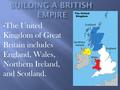 The United Kingdom of Great Britain includes England, Wales, Northern Ireland, and Scotland.