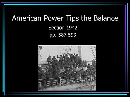 American Power Tips the Balance Section 19*2 pp. 587-593.