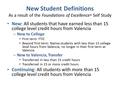 © New Student Definitions As a result of the Foundations of Excellence © Self Study New: All students that have earned less than 15 college level credit.