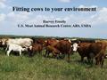 Fitting cows to your environment Harvey Freetly U.S. Meat Animal Research Center, ARS, USDA.