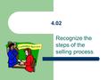 4.02 Recognize the steps of the selling process..