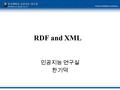 RDF and XML 인공지능 연구실 한기덕. 2 개요  1. Basic of RDF  2. Example of RDF  3. How XML Namespaces Work  4. The Abbreviated RDF Syntax  5. RDF Resource Collections.