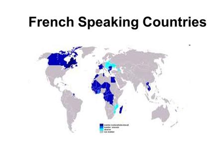French Speaking Countries. Which country name goes with each photo?