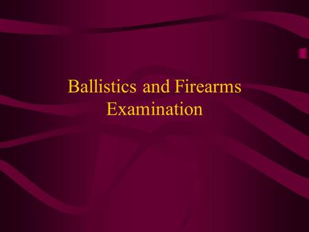 Ballistics and Firearms Examination. Ballistics Slow motion bullet 1:00 (same as opening day)  &feature=endscreen&v=emP5D9Klssg.