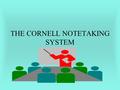 THE CORNELL NOTETAKING SYSTEM. WHAT ARE THE ADVANTAGES? It is a method for mastering information--not just recording facts. It is efficient. Each step.