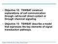 Copyright © 2005 Pearson Education, Inc. publishing as Benjamin Cummings Objective 12: TSWBAT construct explanations of cell communication through cell-to-cell.