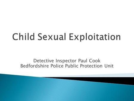 Detective Inspector Paul Cook Bedfordshire Police Public Protection Unit.