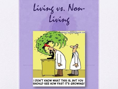 Living vs. Non- Living. Warm-up Biology is the study of LIFE. But how do we know if something is living or non- living?! What characteristics distinguish.