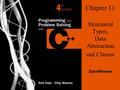1 Chapter 11 Structured Types, Data Abstraction and Classes Dale/Weems.
