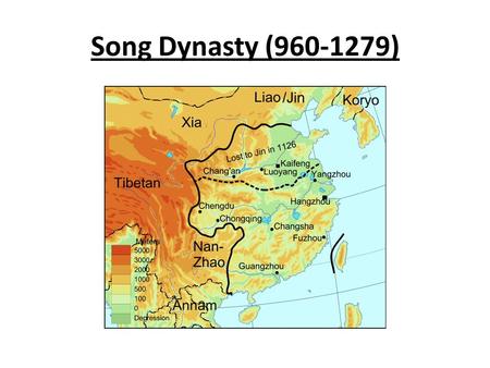 Song Dynasty (960-1279). Reunified China after 60 years Skillful government established a central bureaucracy.