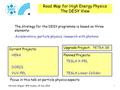 1 Albrecht Wagner, EPS Aachen, 19 July 2003 Road Map for High Energy Physics The DESY View The strategy for the DESY programme is based on three elements: