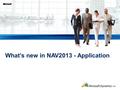 What’s new in NAV2013 - Application. Novosti  RapidStart  Finance Management - DEMO  Assembly Management - DEMO  Warehouse Management  Inventory.