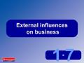 1.71.7 External influences on business. 1.7 External influences on business Types of external influences  Technological changes  Business competitors.
