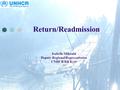 Isabelle Mihoubi Deputy Regional Representative UNHCR RR Kyiv Return/Readmission.