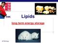 AP Biology Lipids long term energy storage AP Biology Lipids  Lipids are composed of C, H, O  long hydrocarbon chains (H-C)  “Family groups”  1)