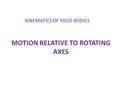 MOTION RELATIVE TO ROTATING AXES