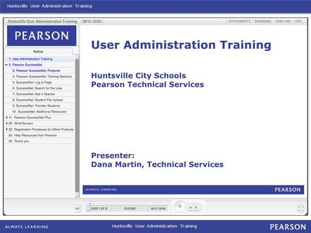 Huntsville User Administration Training. Huntsville User Administration Training: Other Products – Teacher Administrated.