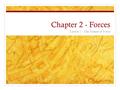 Chapter 2 - Forces Lesson 1 – The Nature of Force.