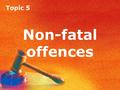 Topic 5 Non-fatal offences. Topic 5 Assault Non-fatal offences: assault.