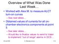 28 Jan 2009G. Rakness (UCLA)1/15 Overview of What Was Done Last Week… Worked with Alex M. to measure ALCT turn-on curves –See next slides… Obtained values.