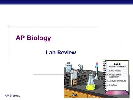 AP Biology Lab Review. AP Biology AP Biology Required Labs  Lab 1: Diffusion & Osmosis  Lab 2: Enzyme Catalysis  Lab 3: Mitosis & Meiosis  Lab 4: