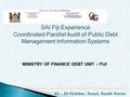 22 – 24 October, Seoul, South Korea SAI Fiji Experience Coordinated Parallel Audit of Public Debt Management Information Systems MINISTRY OF FINANCE DEBT.