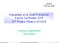 Dec. 13, 2001Yoshihisa OBAYASHI, Neutrino and Anti-Neutrino Cross Sections and CP Phase Measurement Yoshihisa OBAYASHI (KEK-IPNS) NuInt01,