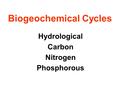 Hydrological Carbon Nitrogen Phosphorous Biogeochemical Cycles.