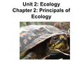 Unit 2: Ecology Chapter 2: Principals of Ecology.