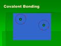 Covalent Bonding.  Atoms share electrons  Occurs between two non-metals.