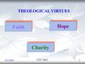 6/3/20161 THEOLOGICAL VIRTUES Faith Hope Charity CCC 1813.