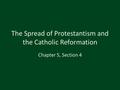 The Spread of Protestantism and the Catholic Reformation Chapter 5, Section 4.