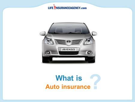 Auto insurance What is ?. Auto insurance provides a measure of financial protection in the event of a car accident.