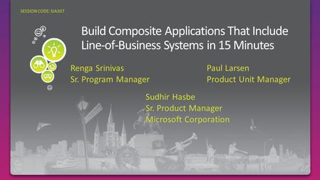 Sudhir Hasbe Sr. Product Manager Microsoft Corporation SESSION CODE: SIA307 Renga Srinivas Sr. Program Manager Paul Larsen Product Unit Manager.