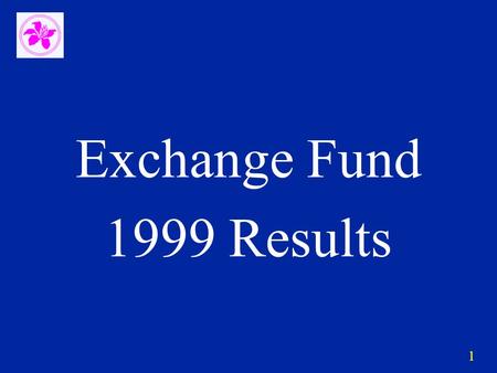 1 Exchange Fund 1999 Results. 2 Exchange Fund (Group) End-1999End-1998Increase (HK$ bn)(HK$ bn)(%) Assets1,014.4921.410.1 Liabilities723.1679.16.5 Accumulated.