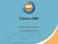 Cabinet 2009 Budget Presentation Cathy Riedl-Farrey.