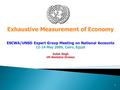 1 ESCWA/UNSD Expert Group Meeting on National Accounts 12-14 May 2009, Cairo, Egypt Gulab Singh UN Statistics Division Exhaustive Measurement of Economy.