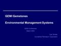 Carl Wirdak Occidental Petroleum Corporation GEMI Gemstones Environmental Management Systems GEMI Conference March 2003.
