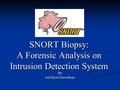 SNORT Biopsy: A Forensic Analysis on Intrusion Detection System By Asif Syed Chowdhury.